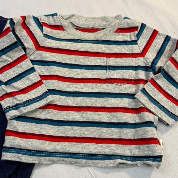 GAP Infant 3-piece Set - Navy, Gray, and Multicolor Stripes - Picture 4 of 7